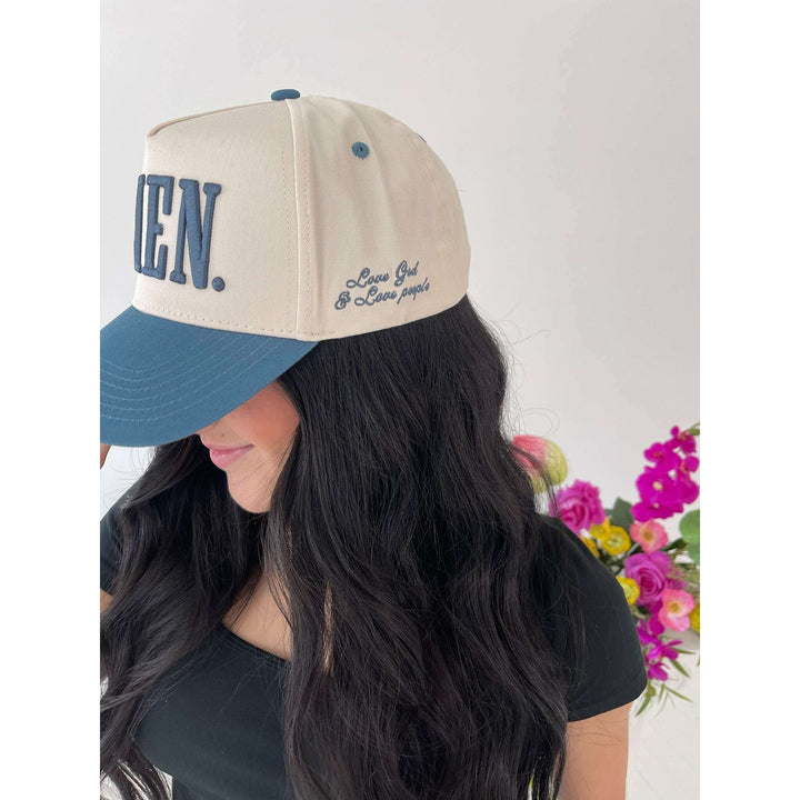AMEN. - Slate Blue Vintage Trucker Hat