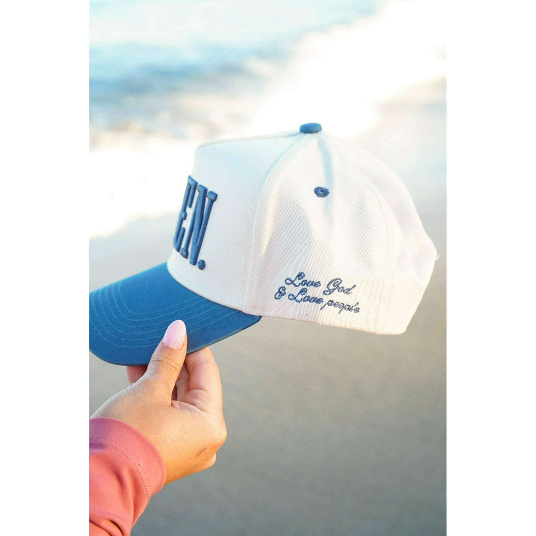 AMEN. - Slate Blue Vintage Trucker Hat