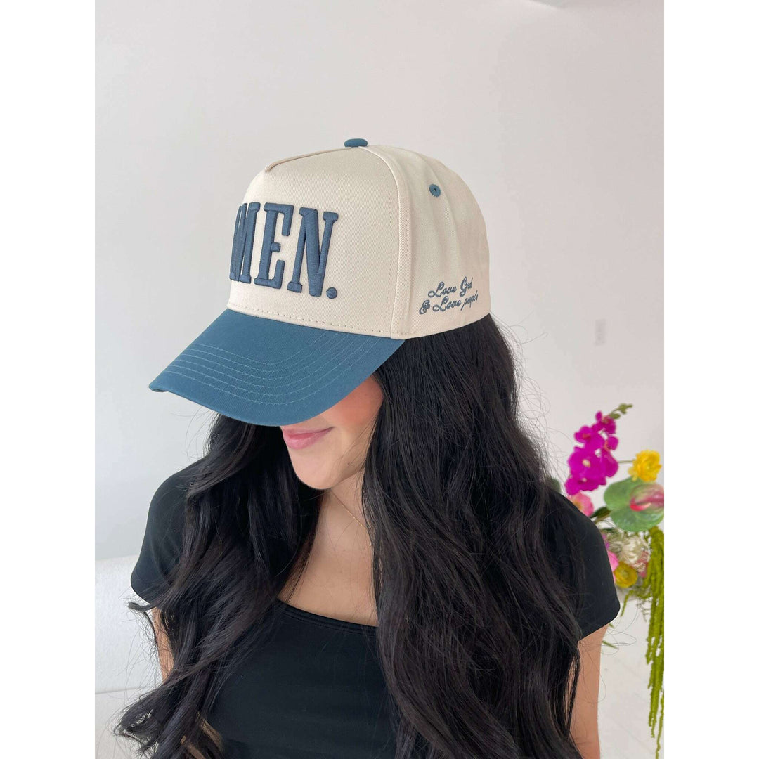 AMEN. - Slate Blue Vintage Trucker Hat