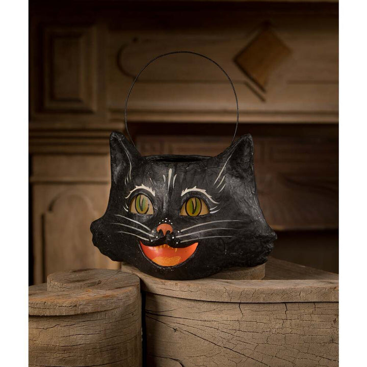 Amusing Black Cat Bucket Paper Mache by Bethany Lowe Designs 1