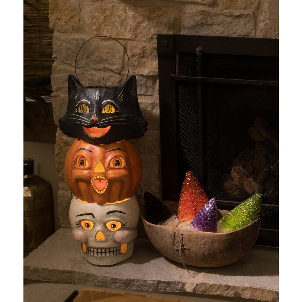 Amusing Black Cat Bucket Paper Mache by Bethany Lowe Designs 3