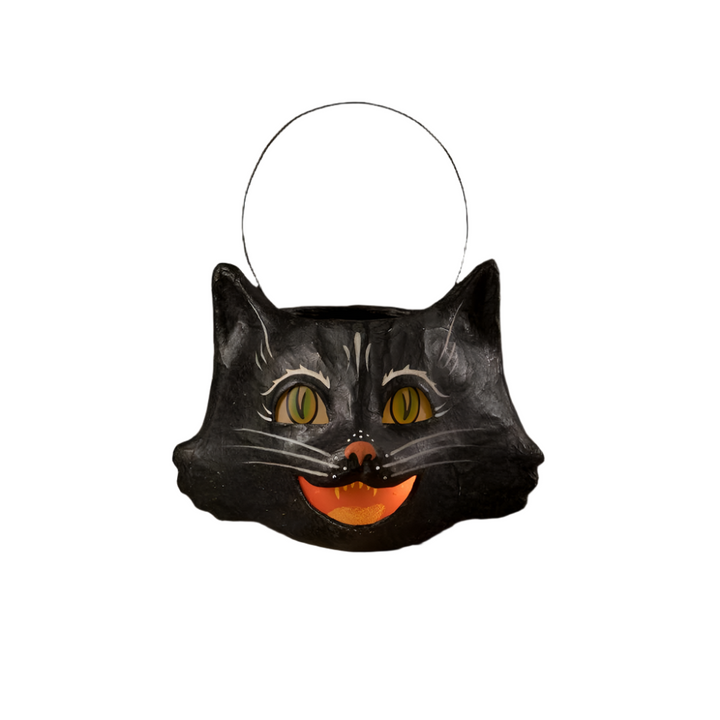 Amusing Black Cat Bucket Paper Mache by Bethany Lowe Designs