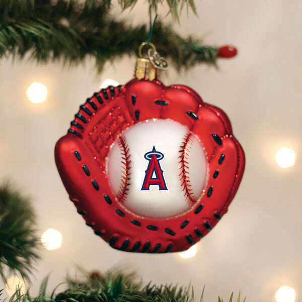 Old World Christmas Angels Baseball Mitt Blown Glass Ornament
