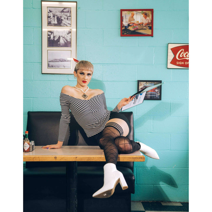 Anna: Diamonds, Bold, Beautiful, and Always in Style Thigh Highs. Petite to Plus Size