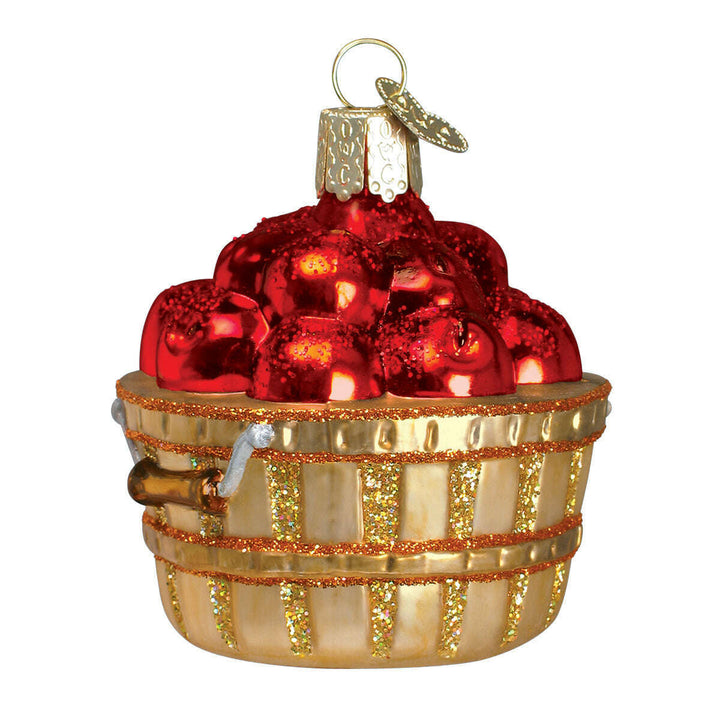 Old World Christmas Apple Basket Blown Glass Ornament