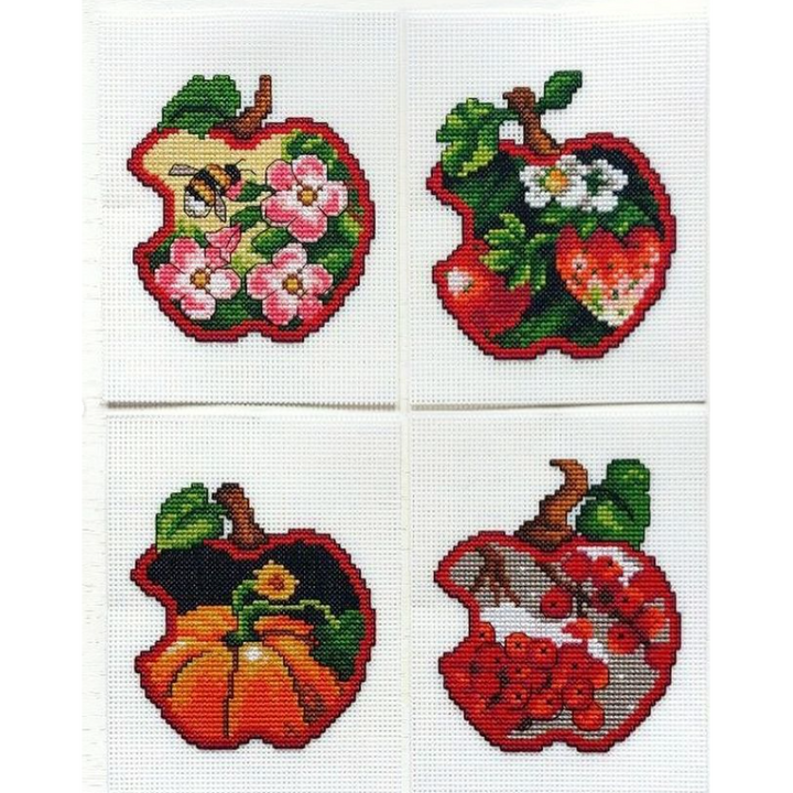 Apples - four seasons 168CS Counted cross stitch kit with plastic canvas
