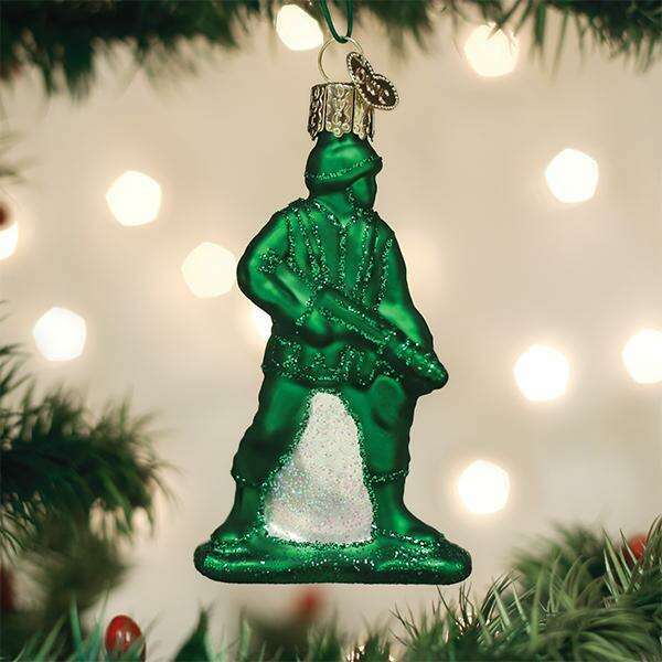 Old World Christmas Army Man Toy Blown Glass Ornament
