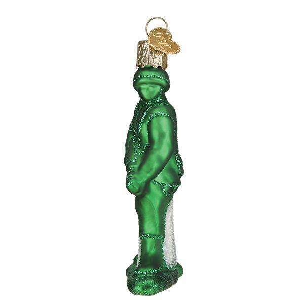 Old World Christmas Army Man Toy Blown Glass Ornament