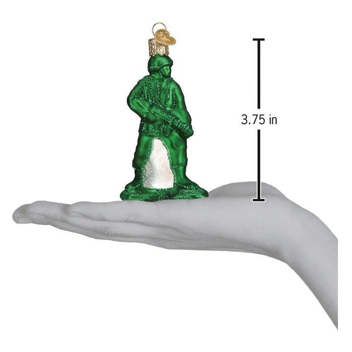 Old World Christmas Army Man Toy Blown Glass Ornament