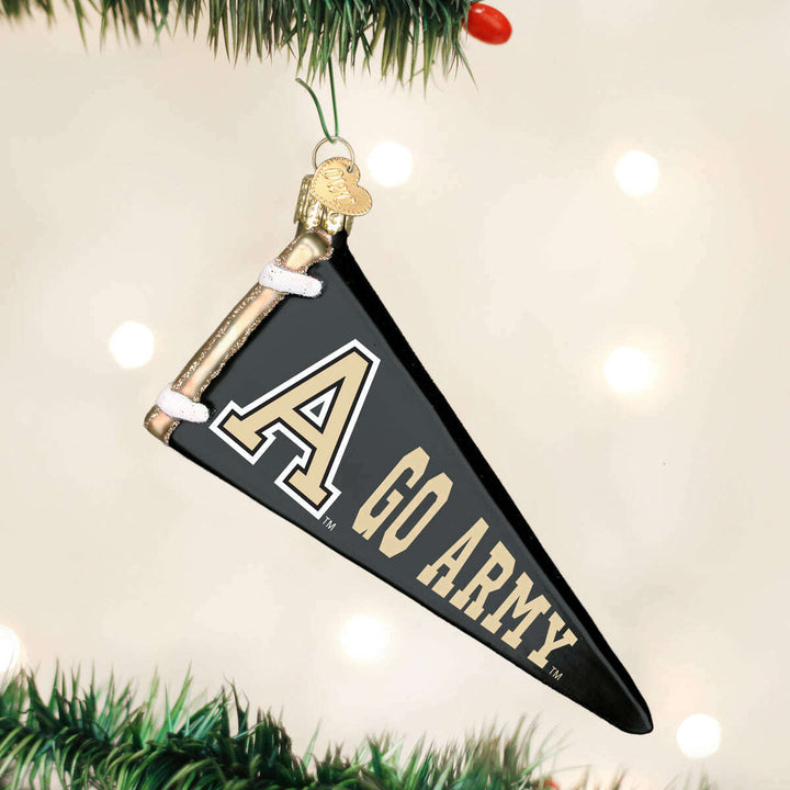 Old World Christmas Army Pennant Blown Glass Ornament