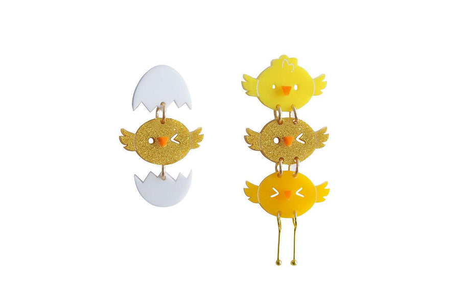 Asymmetrical Chick Earrings by Laliblue - Quirks!