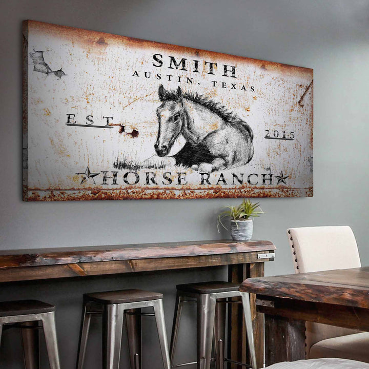 Rustic Horse Ranch Sign