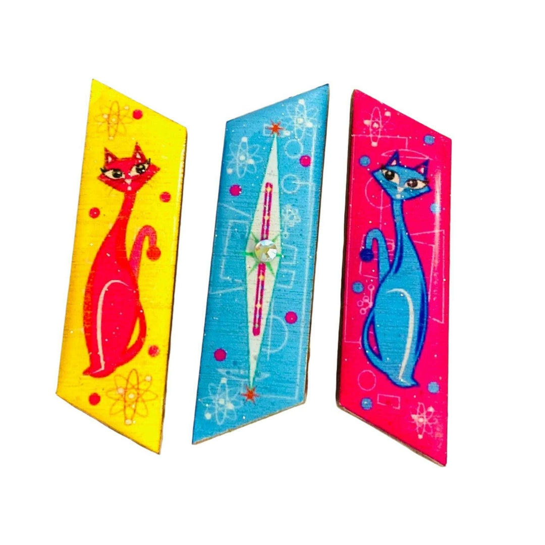 Atomic Cat Brooch Set of 3 by Rosie Rose Parker - Quirks!