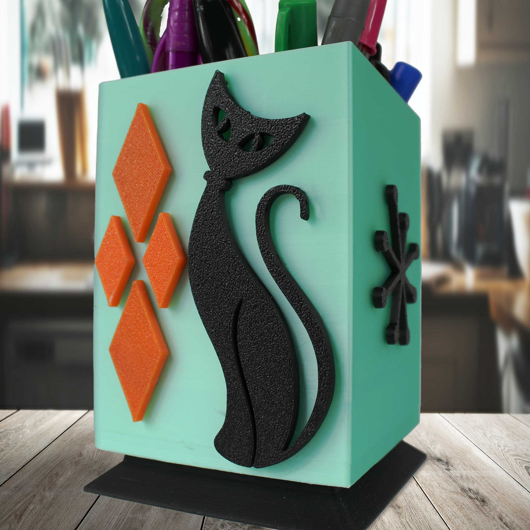 Atomic Cat MidCentury Modern Desk Organizer