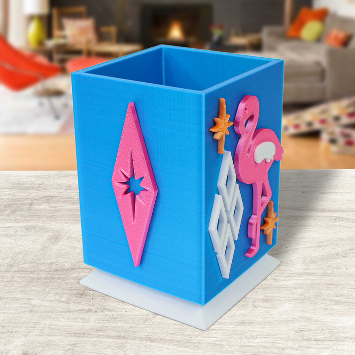 Atomic Pink Flaming Desk Organizer