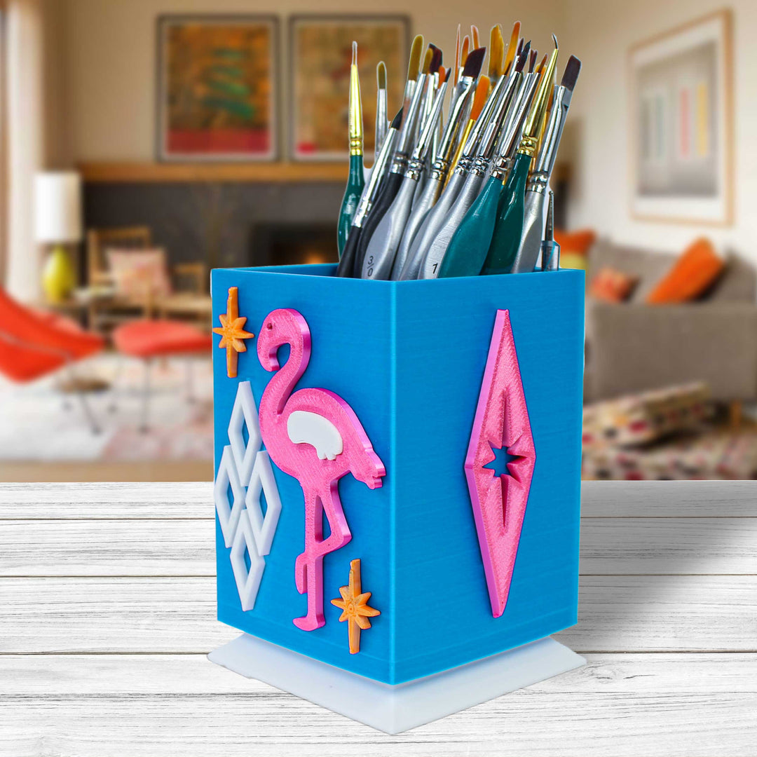 Atomic Pink Flaming Desk Organizer