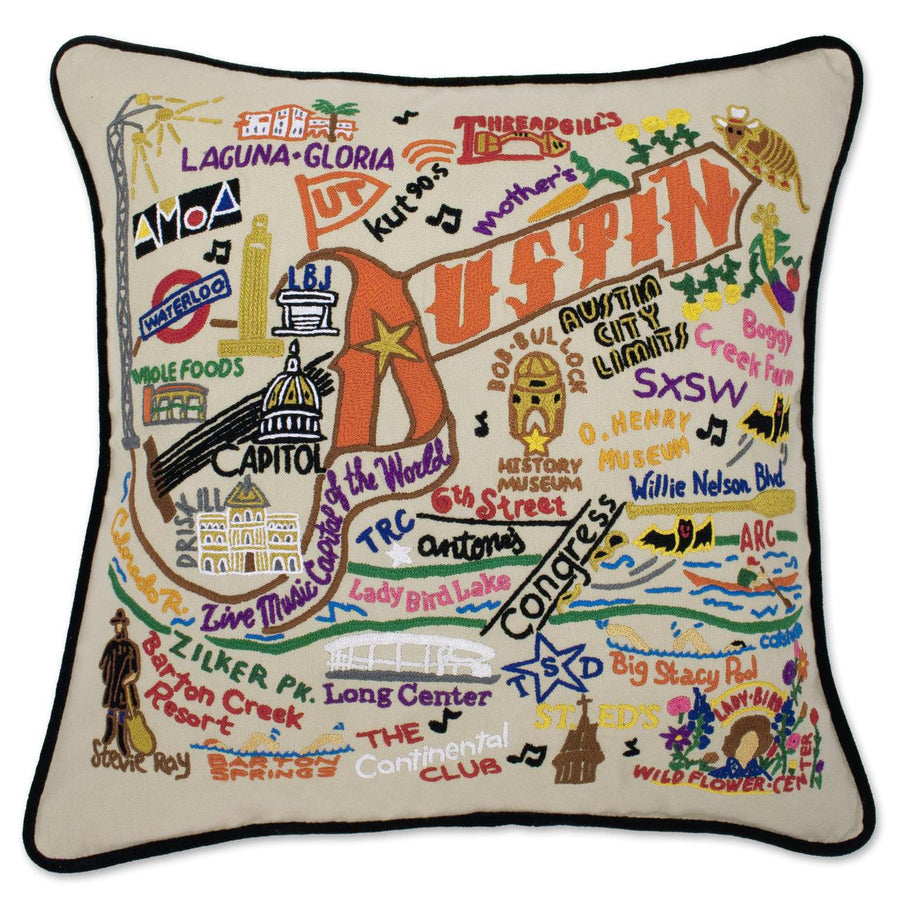 Austin Hand-Embroidered Pillow - Quirks!