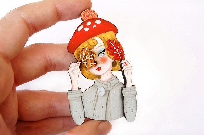 Autumn girl brooch by LaliBlue - Quirks!