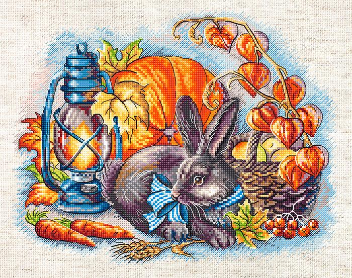 Autumn with a rabbit L8998 Counted Cross Stitch Kit