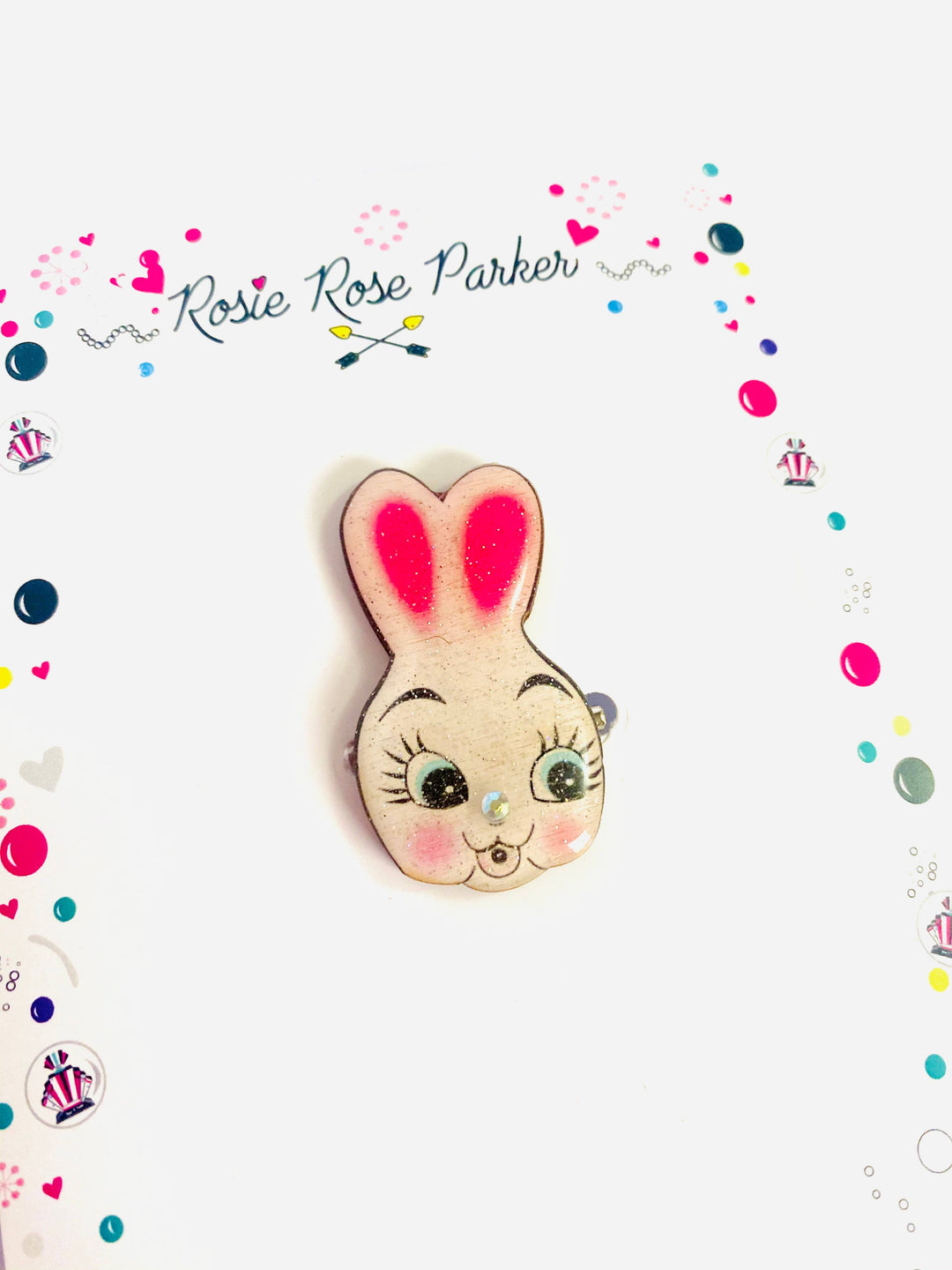 Dainty Easter Rabbit Pin/ Brooch by Rosie Rose Parker