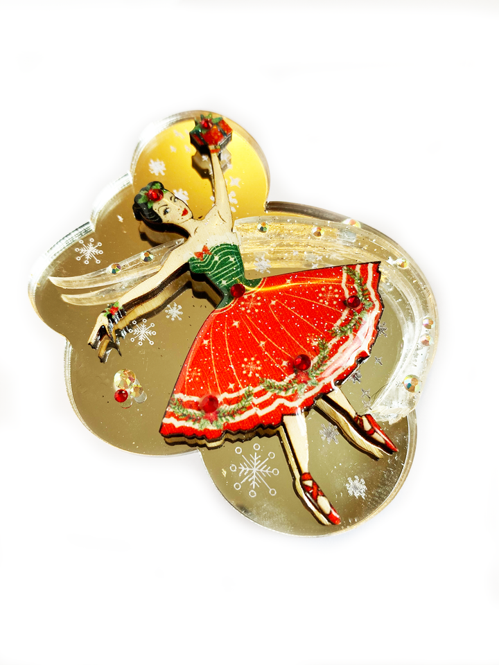 Ballerina Christmas Brooch by Rosie Rose Parker