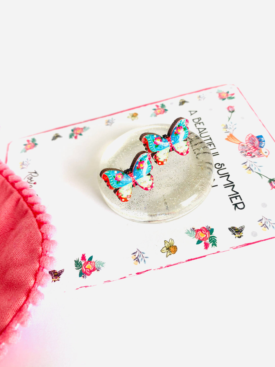 Pretty Butterfly Stud Earrings by Rosie Rose Parker