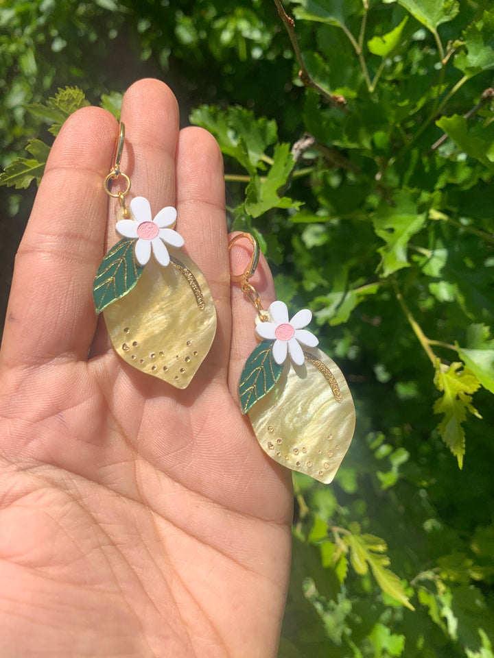 Lemons Acrylic Statement Earrings