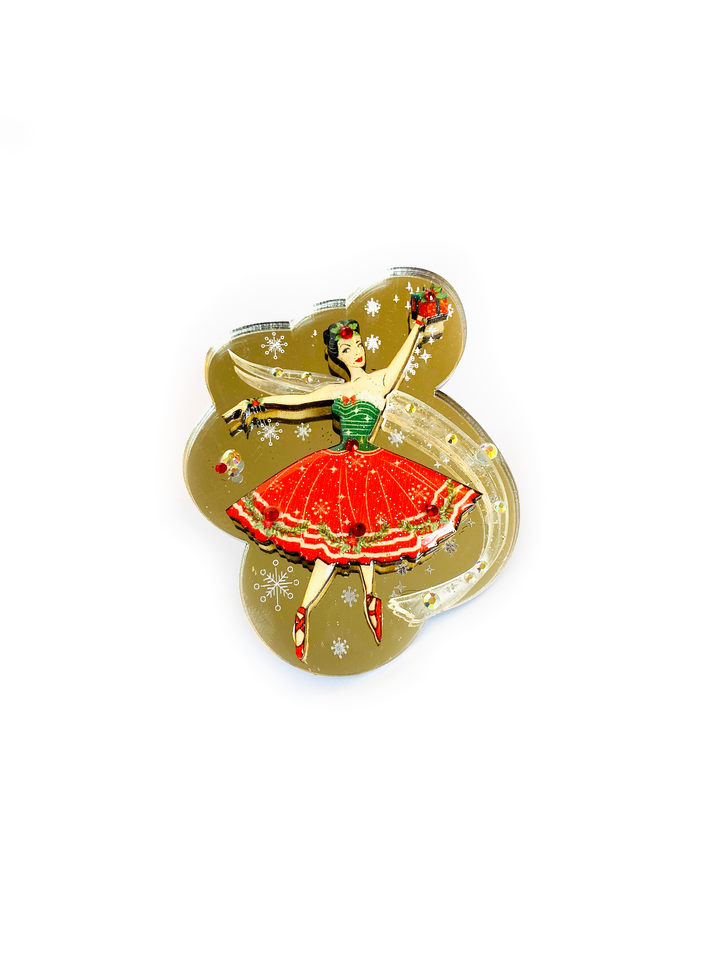 Ballerina Christmas Brooch by Rosie Rose Parker