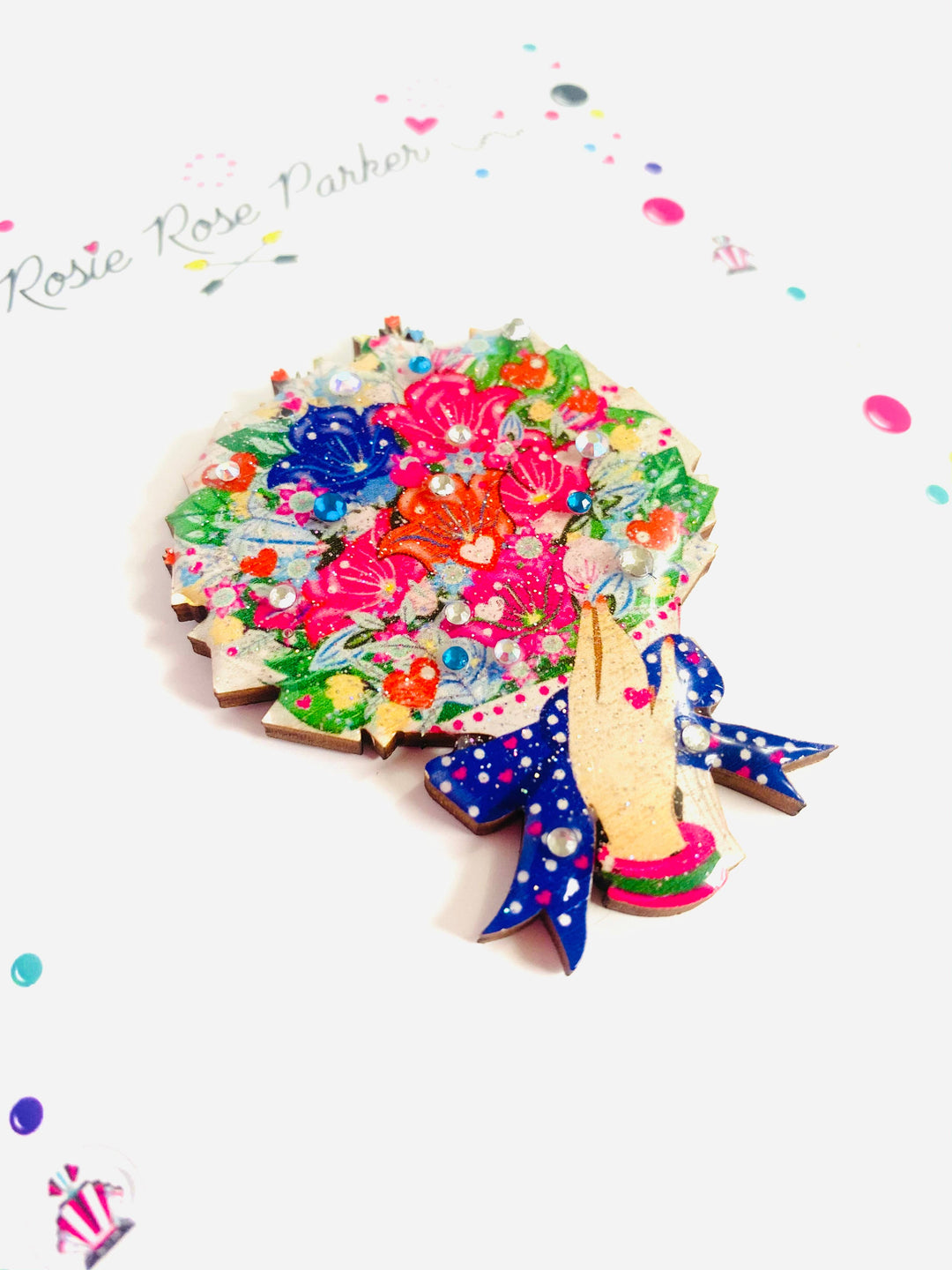 Bouquet of Flowers Brooch by Rosie Rose Parker