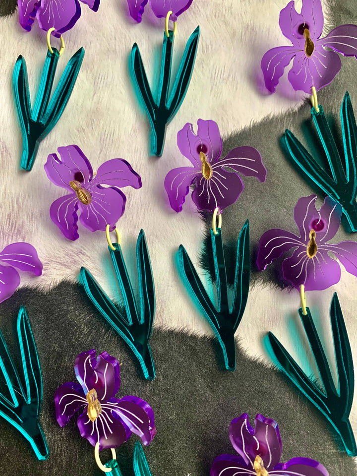 Irises Acrylic Statement Earrings