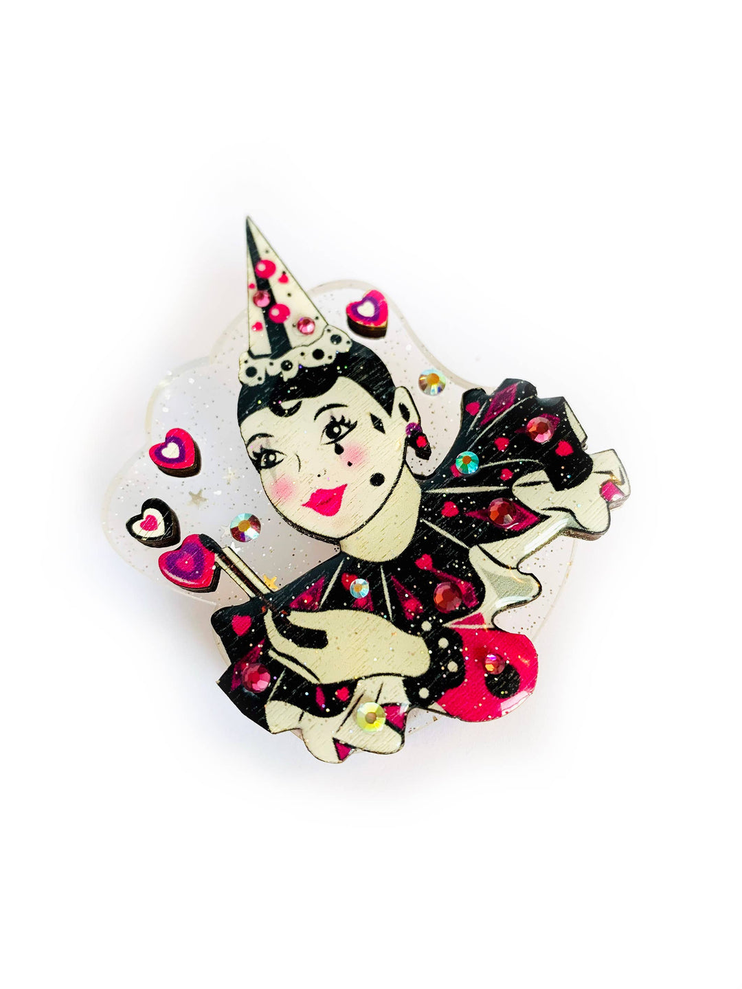 Pierrot Mime Brooch by Rosie Rose Parker