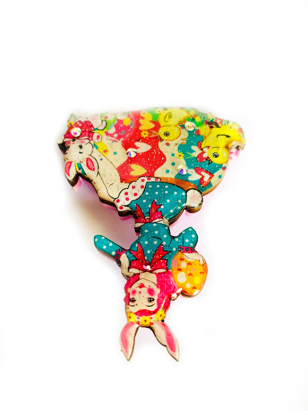 Easter Egg Girl & Friends Brooch