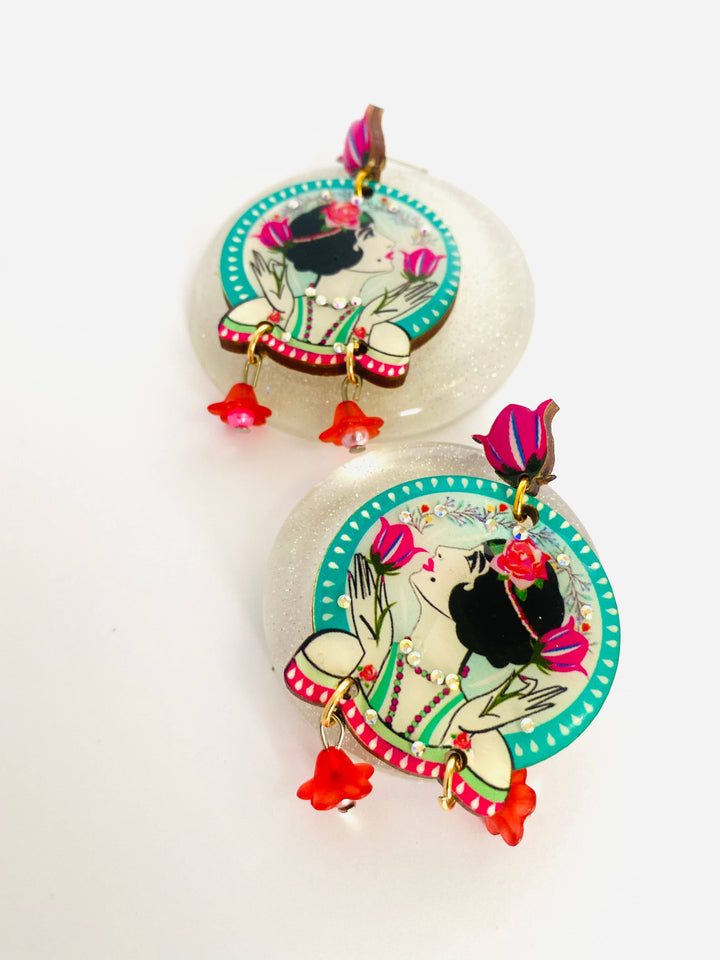 Lady Tulip Statement Earrings by Rosie Rose Parker