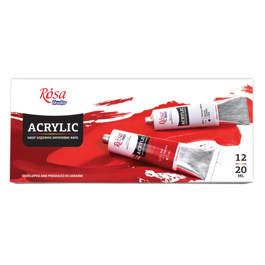 Rosa Studio Acrylic Paint Set 12 colors (0.68 oz each)