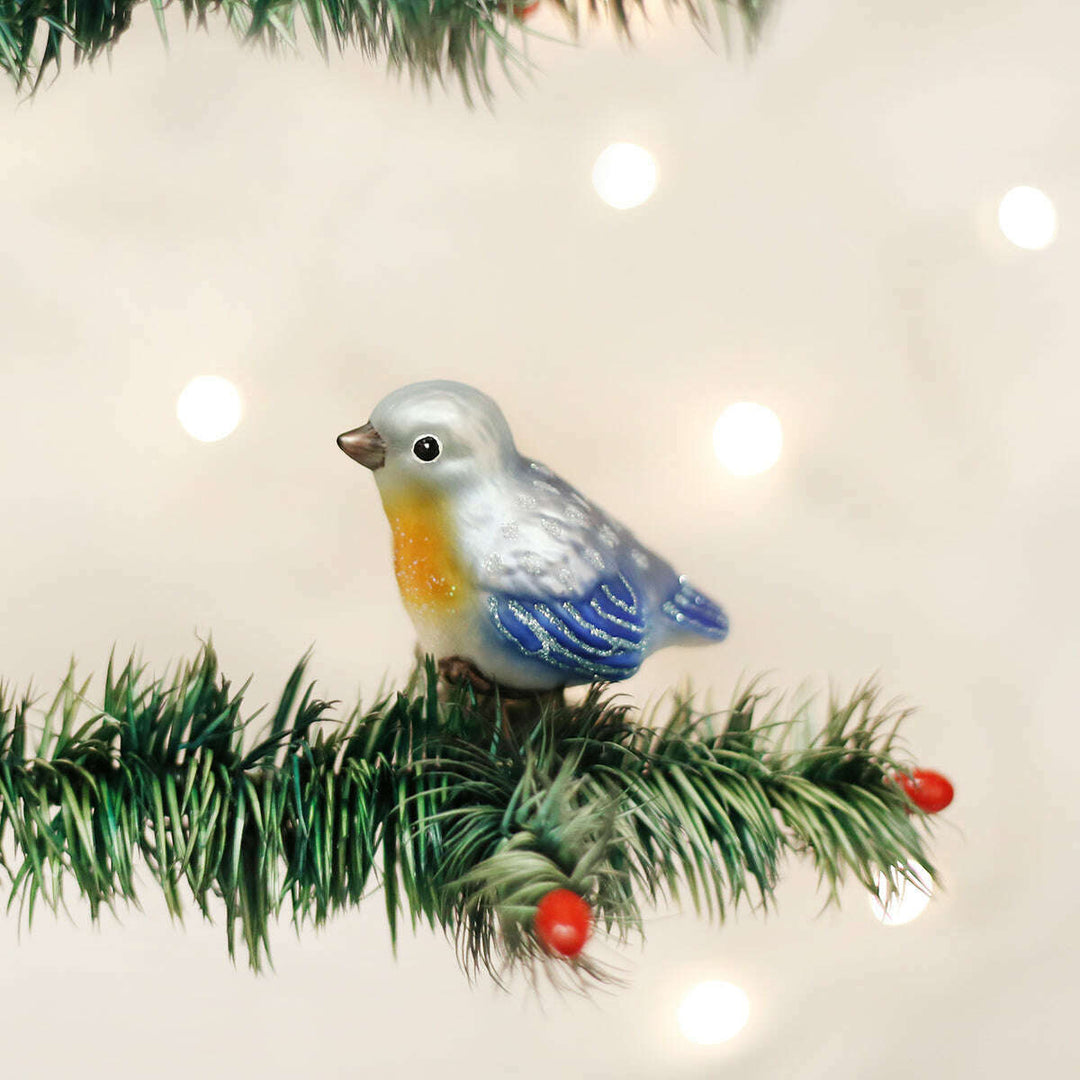 Old World Christmas Baby Bluebird Blown Glass Ornament