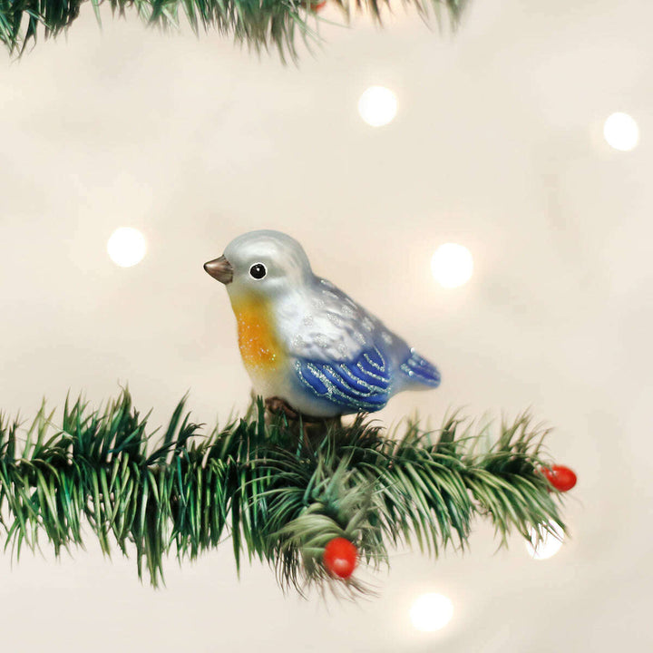 Old World Christmas Baby Bluebird Blown Glass Ornament