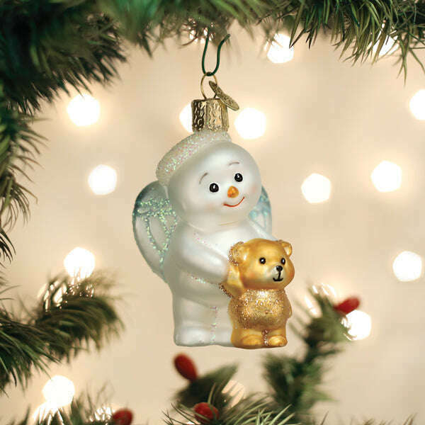 Old World Christmas Baby Snow Angel Blown Glass Ornament