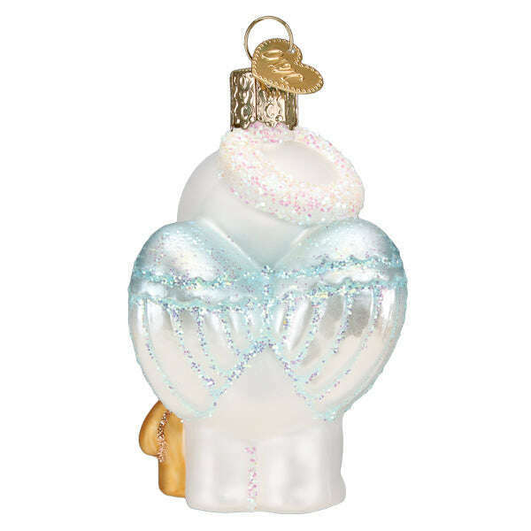 Old World Christmas Baby Snow Angel Blown Glass Ornament