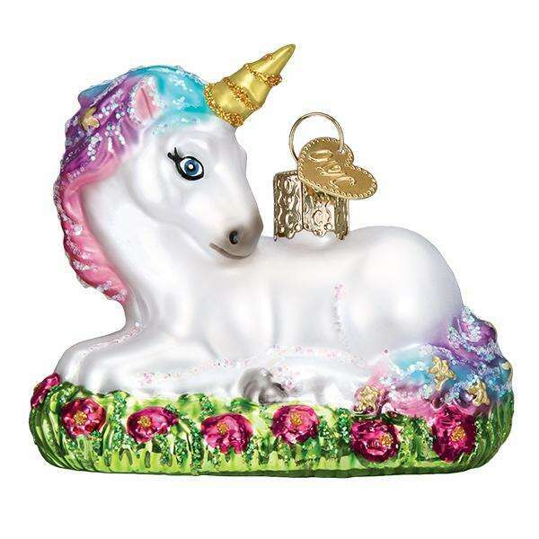 Old World Christmas Baby Unicorn Blown Glass Ornament