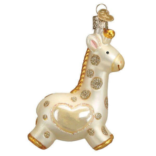 Old World Christmas Baby's First Christmas Giraffe Blown Glass Ornament