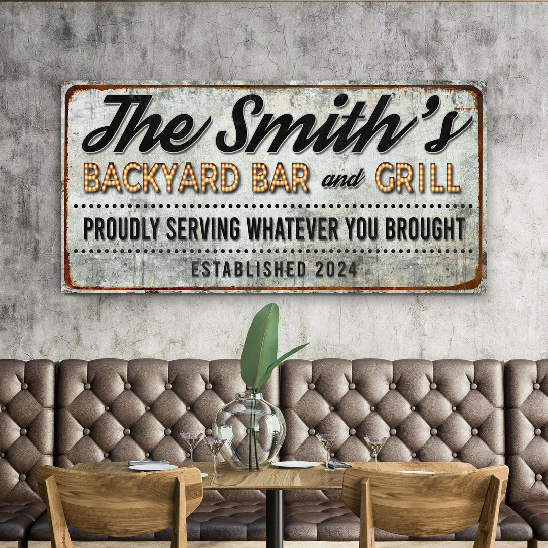 Backyard Bar & Grill Sign XX