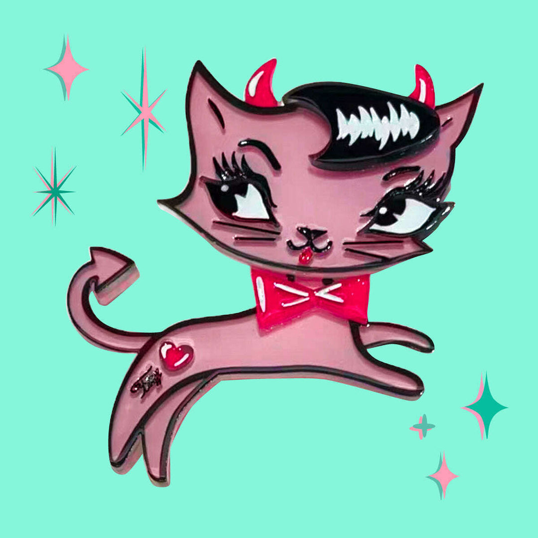 Bad Kitty Brooch by Miss Fluff x Lipstick & Chrome – view 3