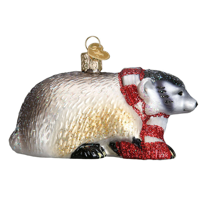 Old World Christmas Badger Blown Glass Ornament