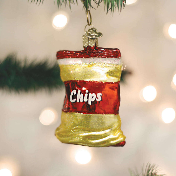 Old World Christmas Bag of Chips Blown Glass Ornament