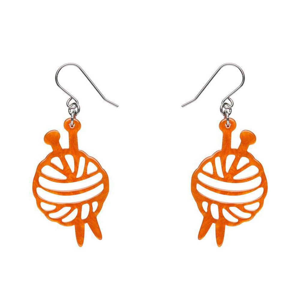 Ball Of Yarn Ripple Drop Earrings - Orange (3 Pack) by Erstwilder image