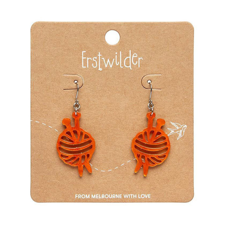 Ball Of Yarn Ripple Drop Earrings - Orange (3 Pack) by Erstwilder image 1