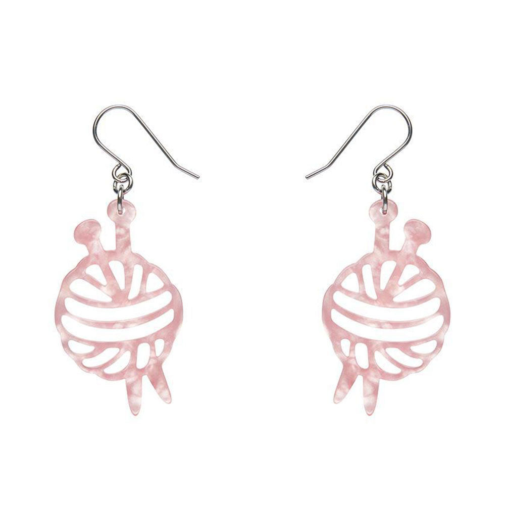 Ball Of Yarn Ripple Drop Earrings - Pink (3 Pack) by Erstwilder image