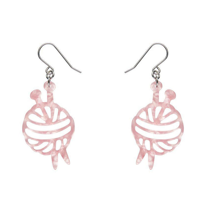 Ball Of Yarn Ripple Drop Earrings - Pink (3 Pack) by Erstwilder image