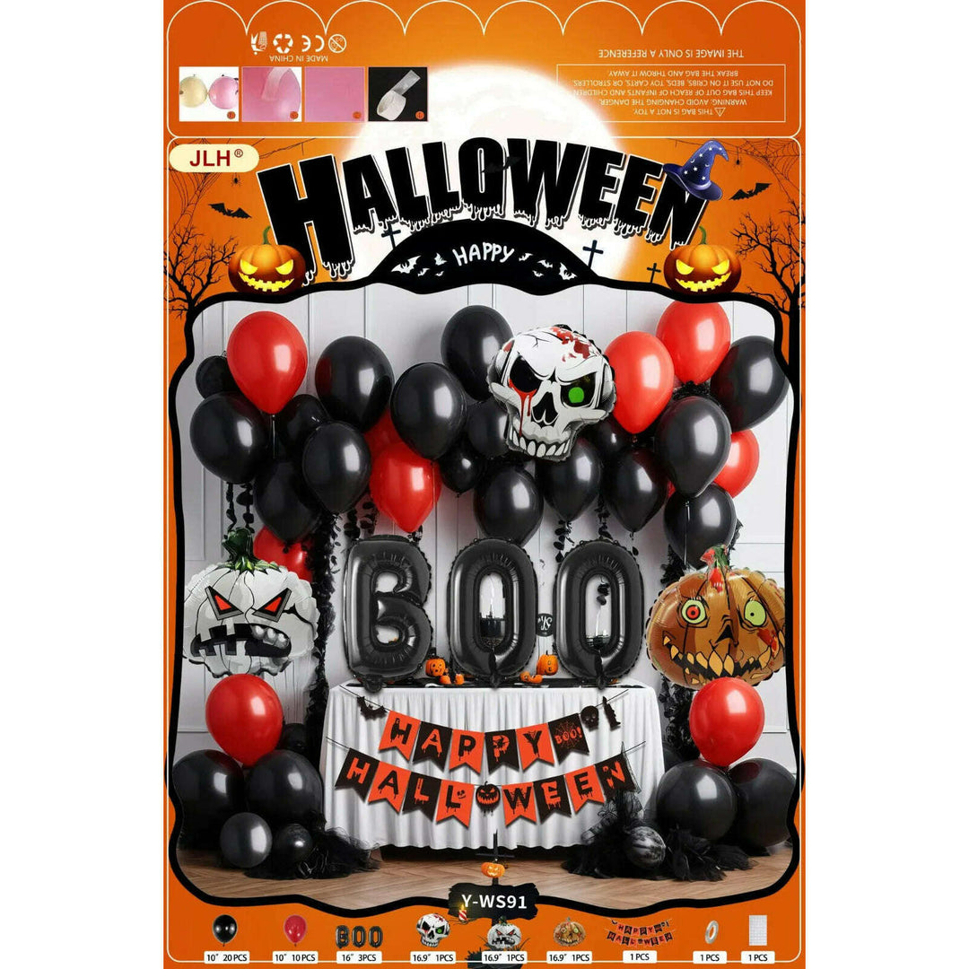Balloon Arch Set - Skull & Boo Bash F07M2-4 Y-WS91