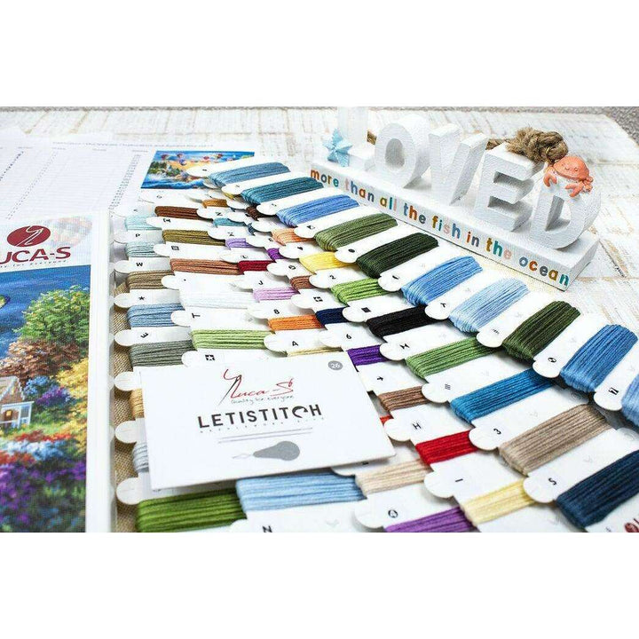 Balloons over Sunset Cove B614L Counted Cross-Stitch Kit